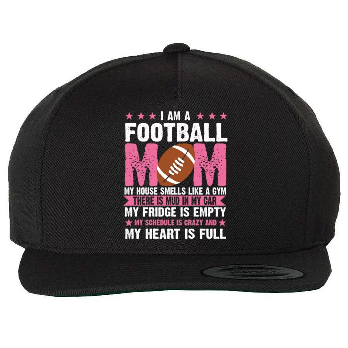 Funny Football Mom Quote Fan Wool Snapback Cap