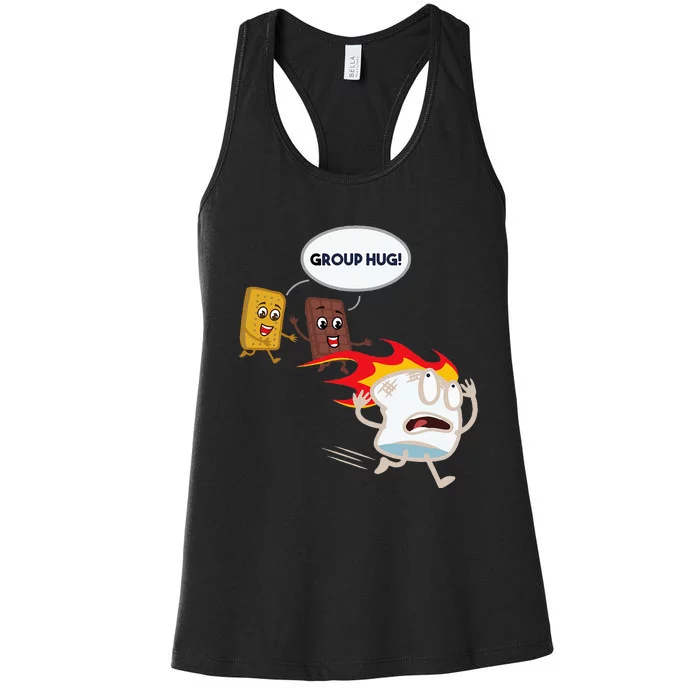 Funny For Men Smores Marshmallow Camping Roasting Women's Racerback Tank