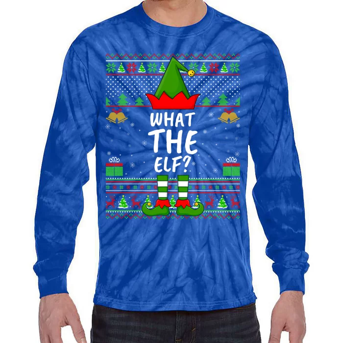 Funny Family Matching Ugly IM The What The Elf Christmas Gift Tie-Dye Long Sleeve Shirt