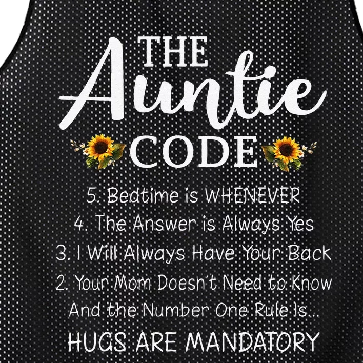 Funny Family Matching Gifts For Aunt The Auntie Code Mesh Reversible Basketball Jersey Tank