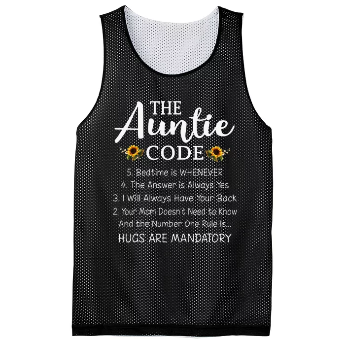 Funny Family Matching Gifts For Aunt The Auntie Code Mesh Reversible Basketball Jersey Tank