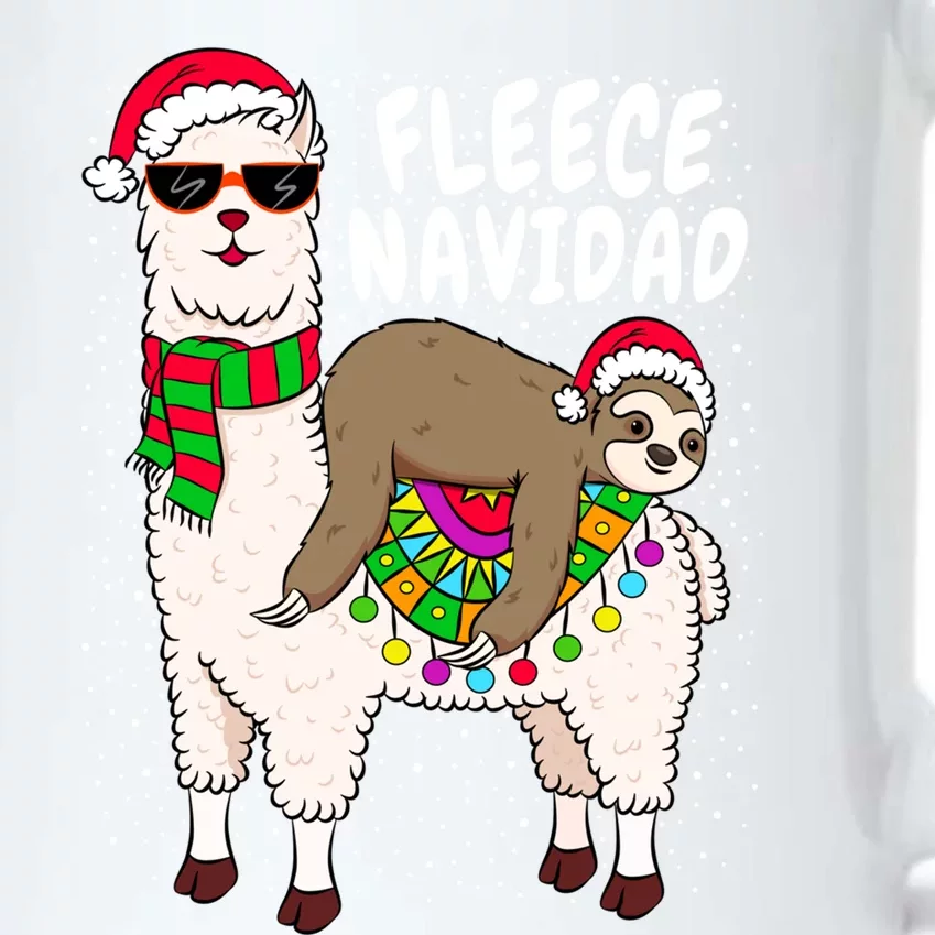 Fleece Feliz Navidad Sloth Riding Llama Christmas Sweater Gift Black Color Changing Mug