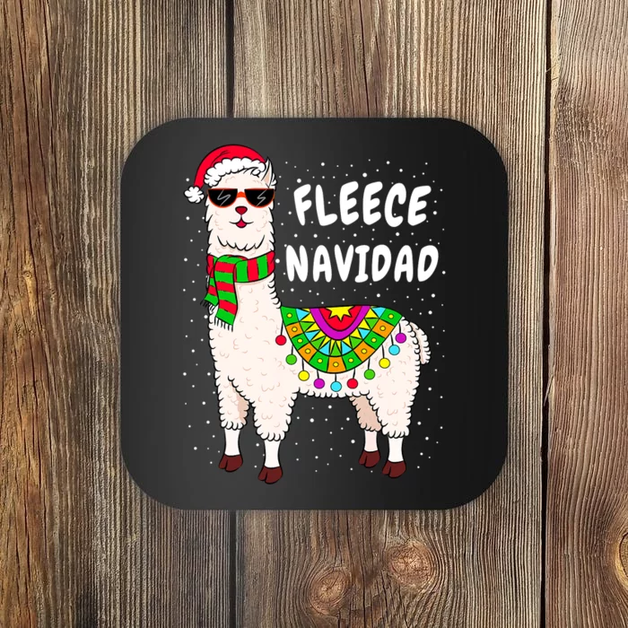 Fleece Feliz Navidad Llama Christmas Cute Xmas Gift Coaster