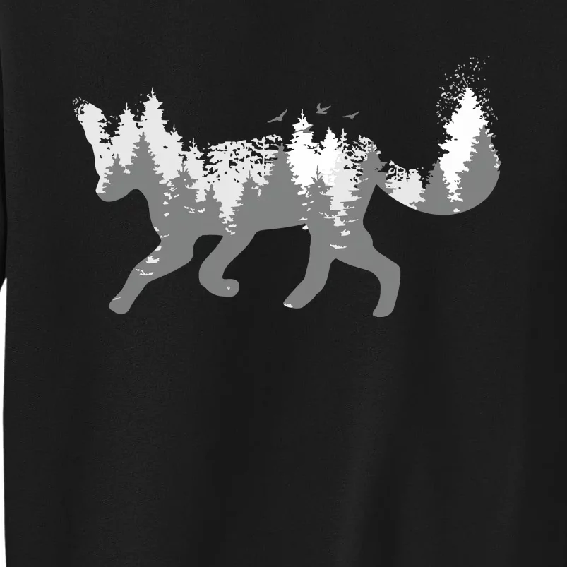 Fox Forest Nature Outdoor Hiking Camping Hunting Gift Tall Sweatshirt