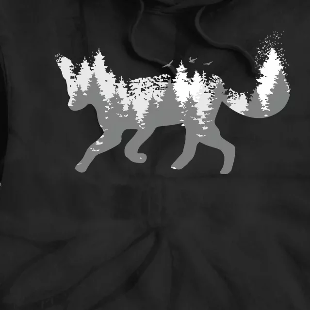 Fox Forest Nature Outdoor Hiking Camping Hunting Gift Tie Dye Hoodie