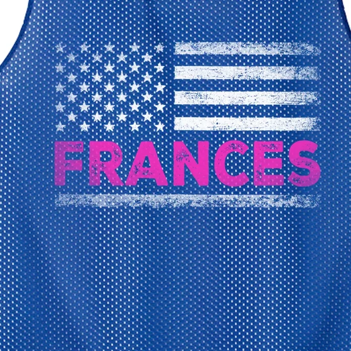 Frances First Name Gift Frances Name American Flag Funny Gift Mesh Reversible Basketball Jersey Tank