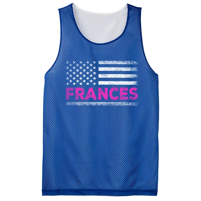 Frances First Name Gift Frances Name American Flag Funny Gift Mesh Reversible Basketball Jersey Tank