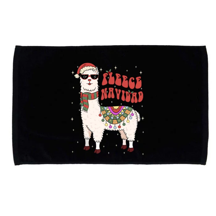 Fleece Feliz Navidad Llama Christmas Cute Xmas Gift Cool Gift Microfiber Hand Towel