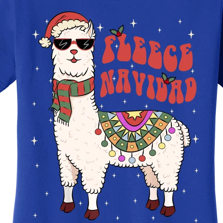 Fleece Feliz Navidad Llama Christmas Cute Xmas Gift Cool Gift Women's T-Shirt