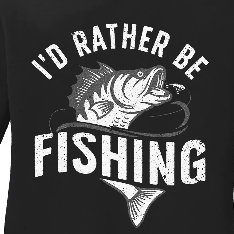 Funny Fishing Novelty Design For Fish Lovers Ladies Long Sleeve Shirt