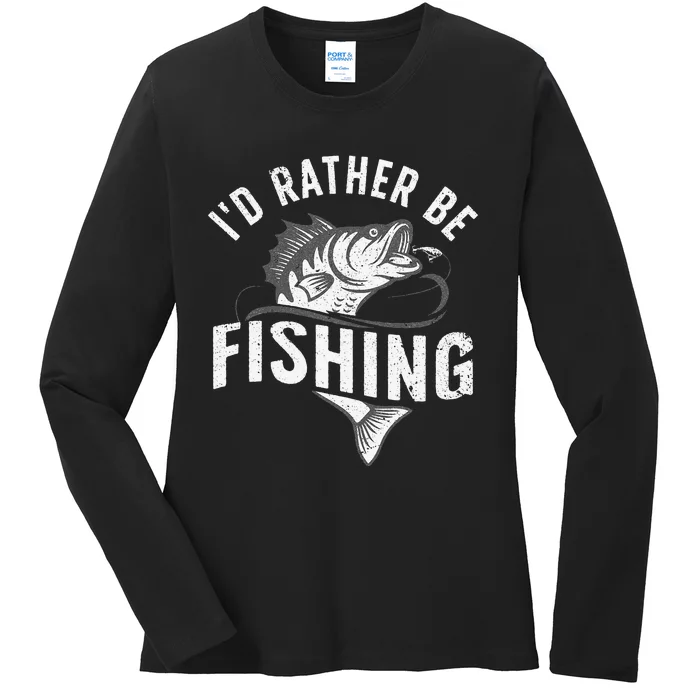 Funny Fishing Novelty Design For Fish Lovers Ladies Long Sleeve Shirt