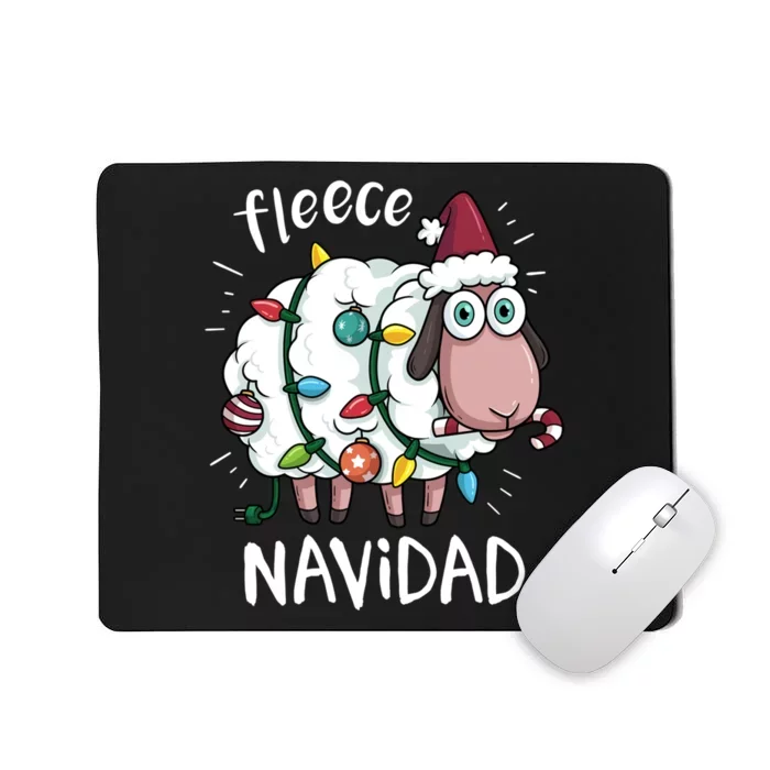 Fleece Feliz Navidad Funny Cute Sheep Christmas Sweatshirt Mousepad