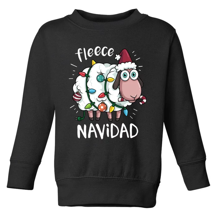 Fleece Feliz Navidad Funny Cute Sheep Christmas Sweatshirt Toddler Sweatshirt