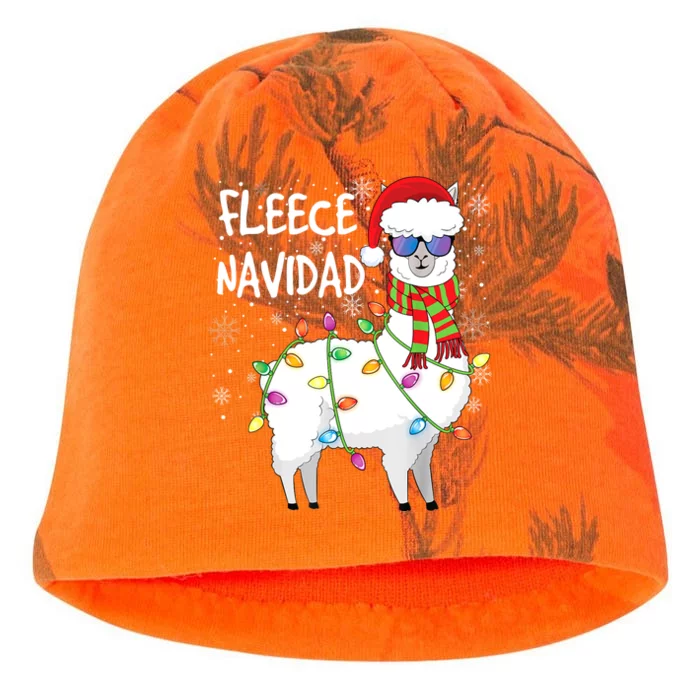 Fleece Feliz Navidad Llama Christmas Kati - Camo Knit Beanie