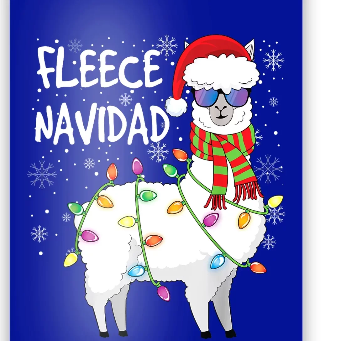 Fleece Feliz Navidad Llama Christmas Poster