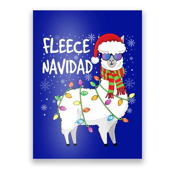 Fleece Feliz Navidad Llama Christmas Poster