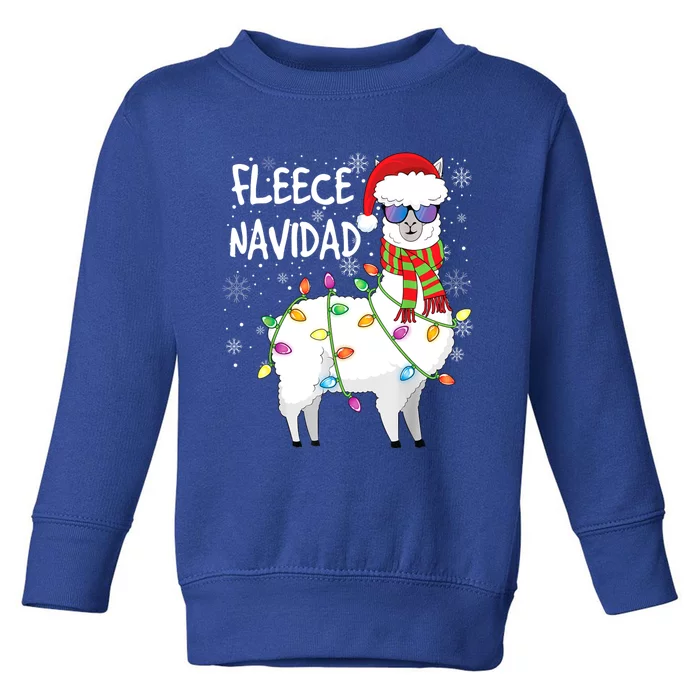 Fleece Feliz Navidad Llama Christmas Toddler Sweatshirt