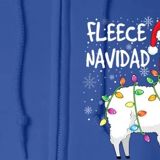 Fleece Feliz Navidad Llama Christmas Full Zip Hoodie