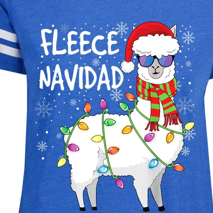 Fleece Feliz Navidad Llama Christmas Enza Ladies Jersey Football T-Shirt