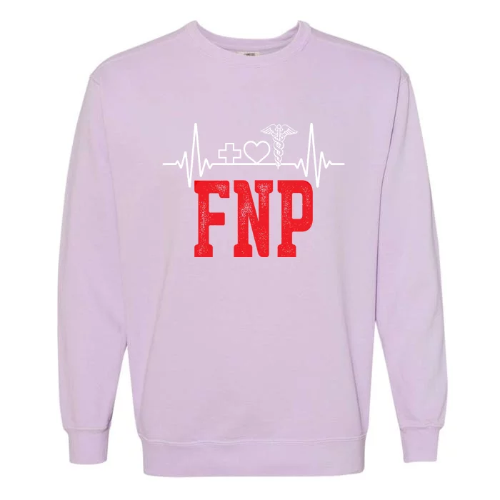 Fnp Family Nurse Practitioner Research Funny Nursing Cute Gift Garment-Dyed Sweatshirt