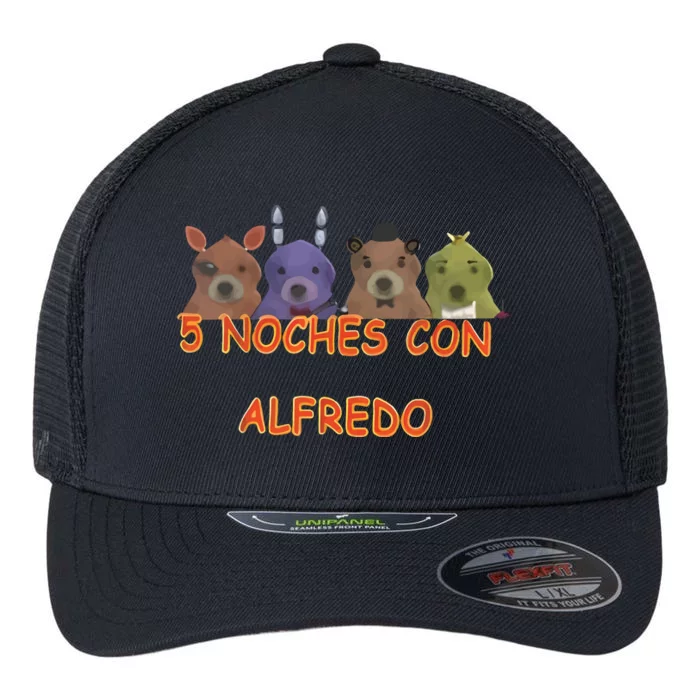 Fnaf Five Nights At Freddys Meme 5 Noches Con Alfredo Flexfit Unipanel Trucker Cap