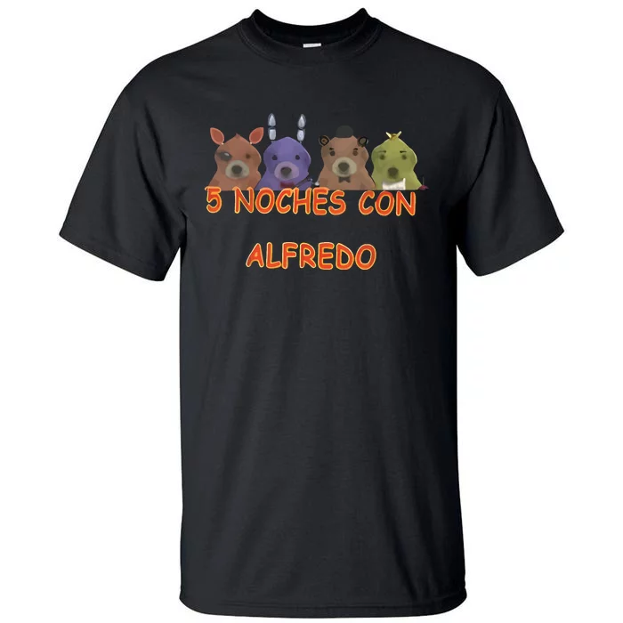 Fnaf Five Nights At Freddys Meme 5 Noches Con Alfredo Tall T-Shirt