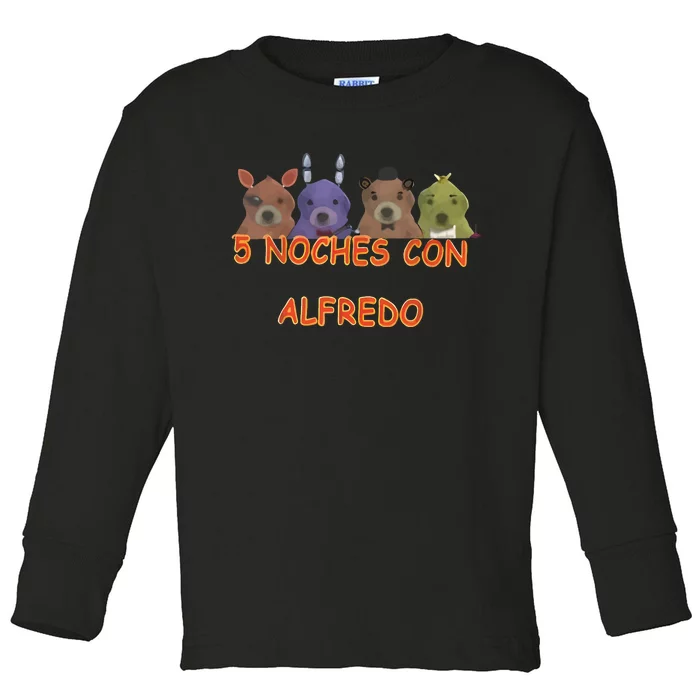 Fnaf Five Nights At Freddys Meme 5 Noches Con Alfredo Toddler Long Sleeve Shirt