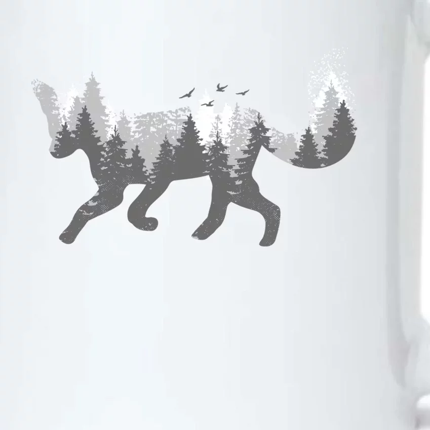 Fox Forest Nature Outdoor Hiking Camping Hunting Gift Black Color Changing Mug