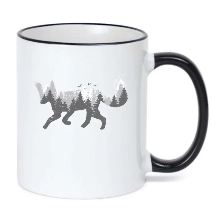 Fox Forest Nature Outdoor Hiking Camping Hunting Gift Black Color Changing Mug