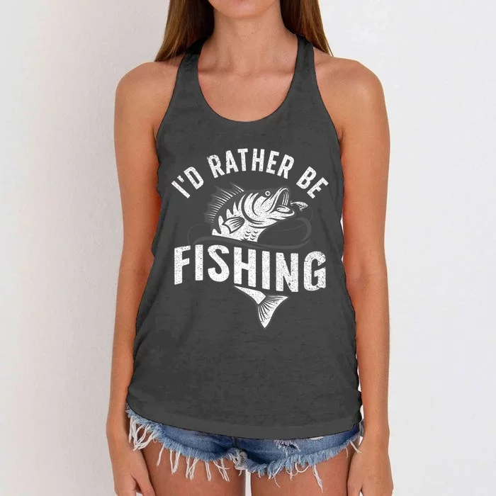 Funny Fishing Novelty For Men Women Kids Fish Lovers Women's Knotted Racerback Tank