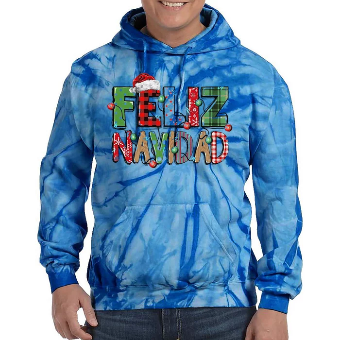 Funny Feliz Navidad Spanish Merry Christmas Christmas Lights Family Matching Tie Dye Hoodie