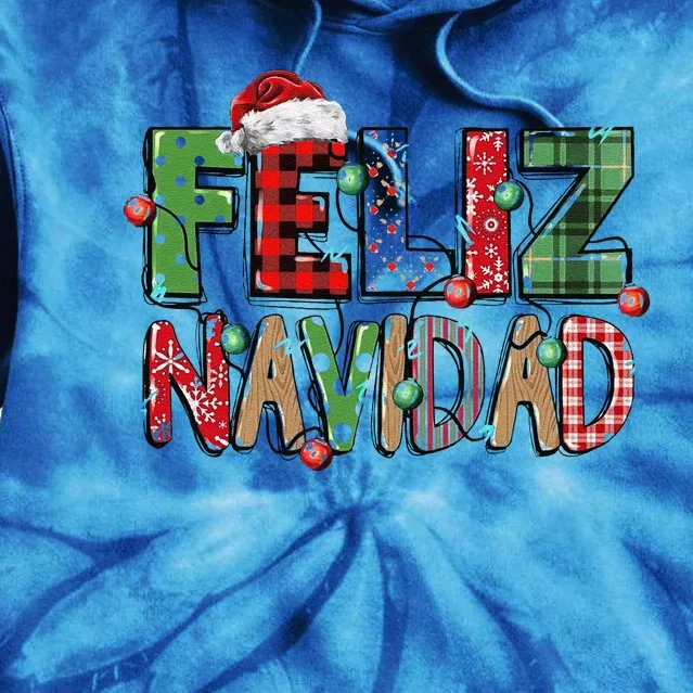 Funny Feliz Navidad Spanish Merry Christmas Christmas Lights Family Matching Tie Dye Hoodie