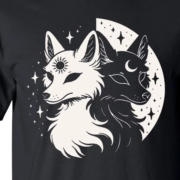 Fox Foxes Night Moon Day Sun Stars Spirit Celestial Moon Tall T-Shirt