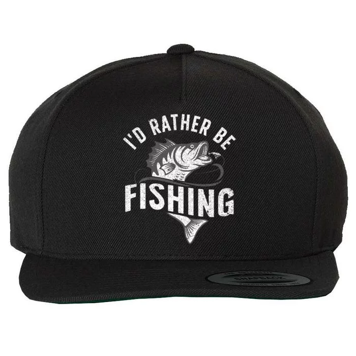 Funny Fishing Novelty Design Fish Lovers Wool Snapback Cap