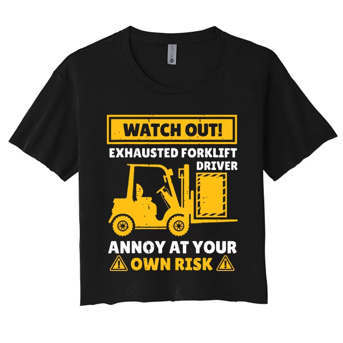 Funny Forklift Operator Design For Men Women Forklift Driver Women's Crop Top Tee