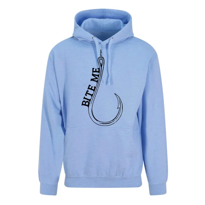 Funny Fisherman Outfit Vintage Fishing Hook Bite Me Unisex Surf Hoodie