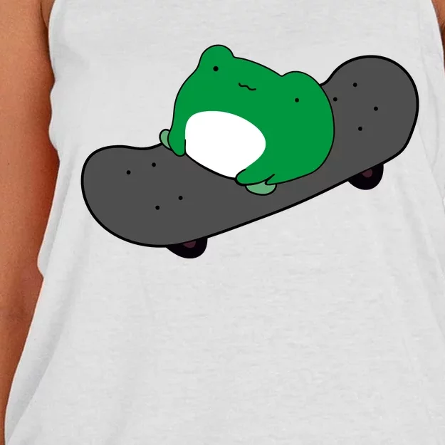 Funny Frog On Skateboard Women's Knotted Racerback Tank