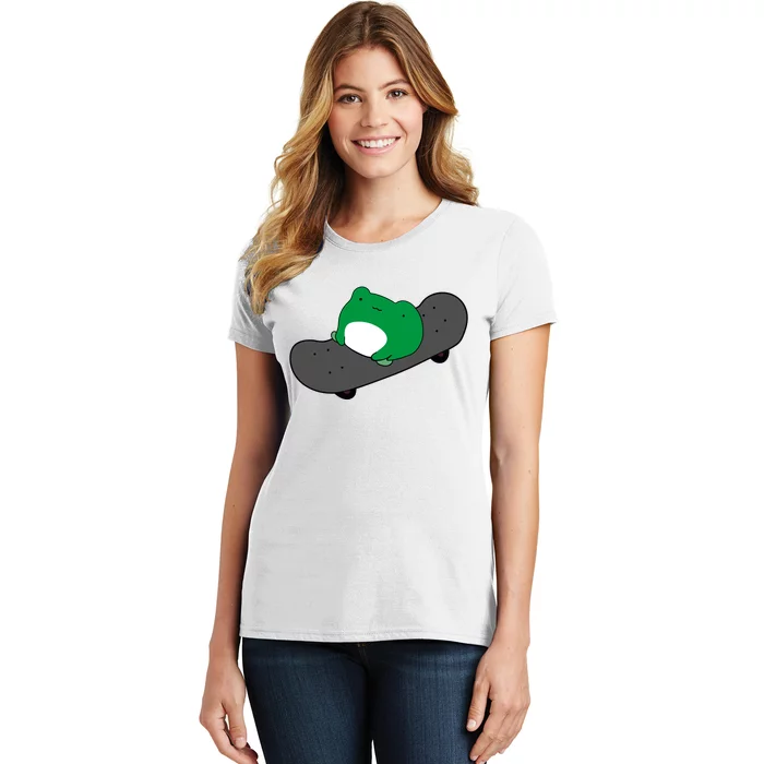 Funny Frog On Skateboard Women's T-Shirt