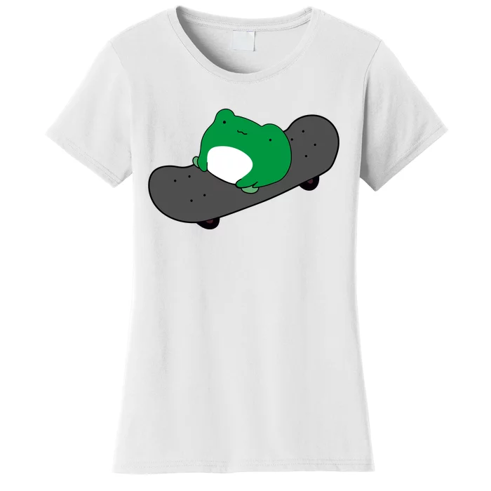 Funny Frog On Skateboard Women's T-Shirt