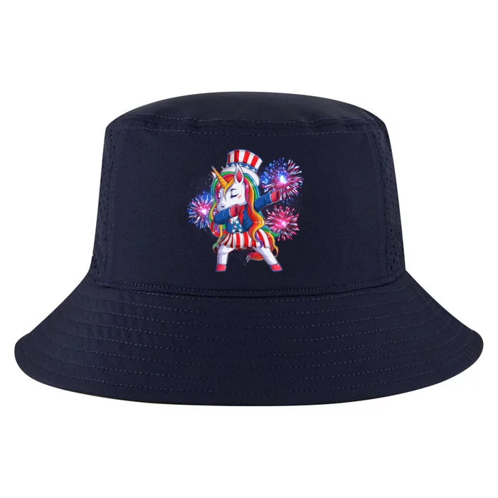 Funny Fourth Of July Fireworks Dabbing Unicorn Cool Comfort Performance Bucket Hat