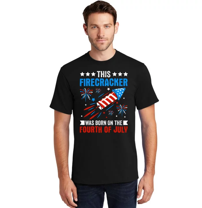 Firecracker Fourth Of July Celebration Graphic Tall T-Shirt