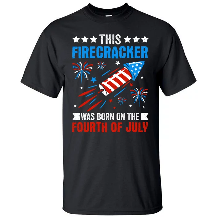 Firecracker Fourth Of July Celebration Graphic Tall T-Shirt