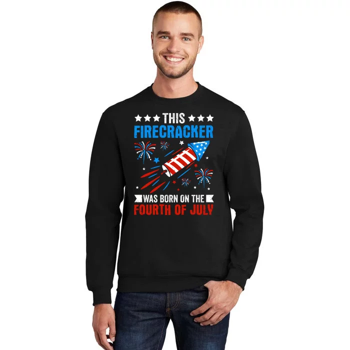 Firecracker Fourth Of July Celebration Graphic Tall Sweatshirt