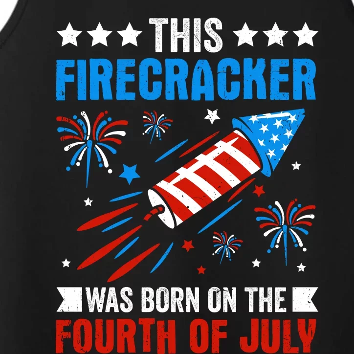 Firecracker Fourth Of July Celebration Graphic Performance Tank