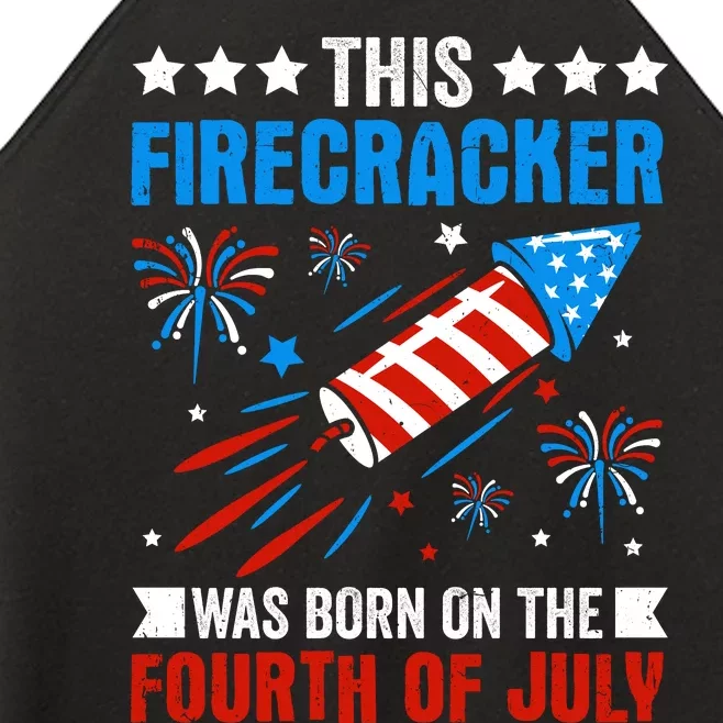 Firecracker Fourth Of July Celebration Graphic Women’s Perfect Tri Rocker Tank