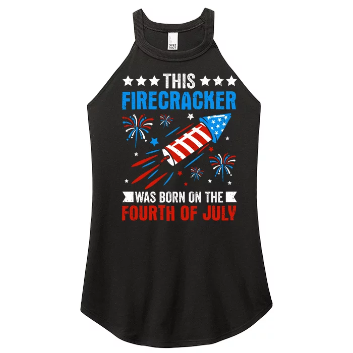 Firecracker Fourth Of July Celebration Graphic Women’s Perfect Tri Rocker Tank