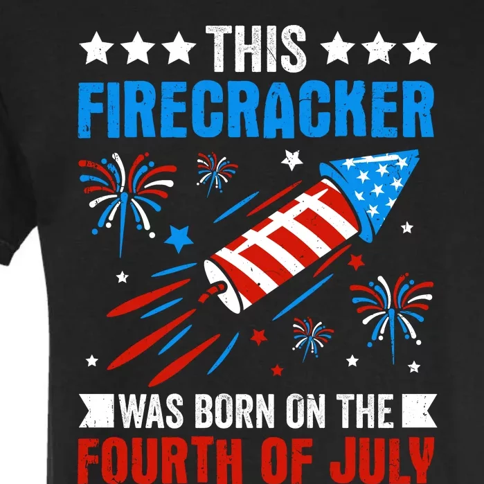 Firecracker Fourth Of July Celebration Graphic Garment-Dyed Heavyweight T-Shirt