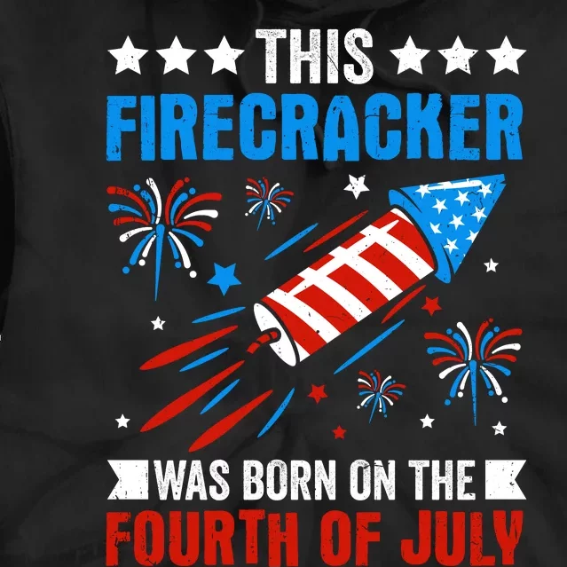 Firecracker Fourth Of July Celebration Graphic Tie Dye Hoodie