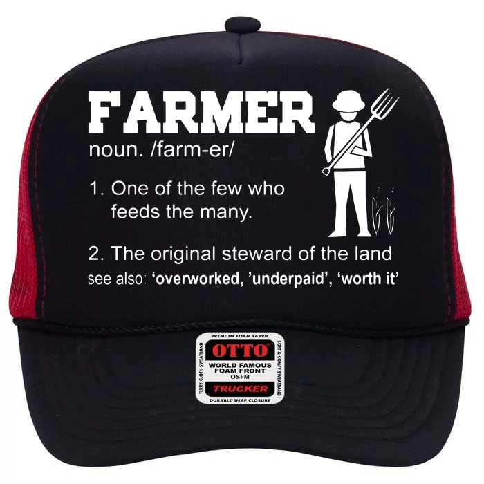 Farmer Funny One Of The Few Who Feeds The Many High Crown Mesh Trucker Hat