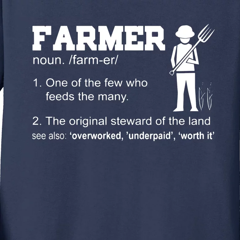 Farmer Funny One Of The Few Who Feeds The Many Kids Long Sleeve Shirt